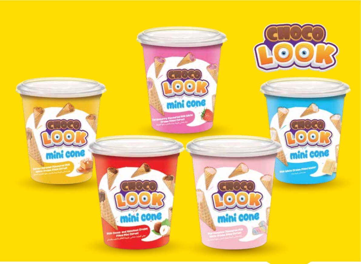 CHOCO LOOK CREAM FILLED MINI CONE (100g x 16 cup x 24 cup)