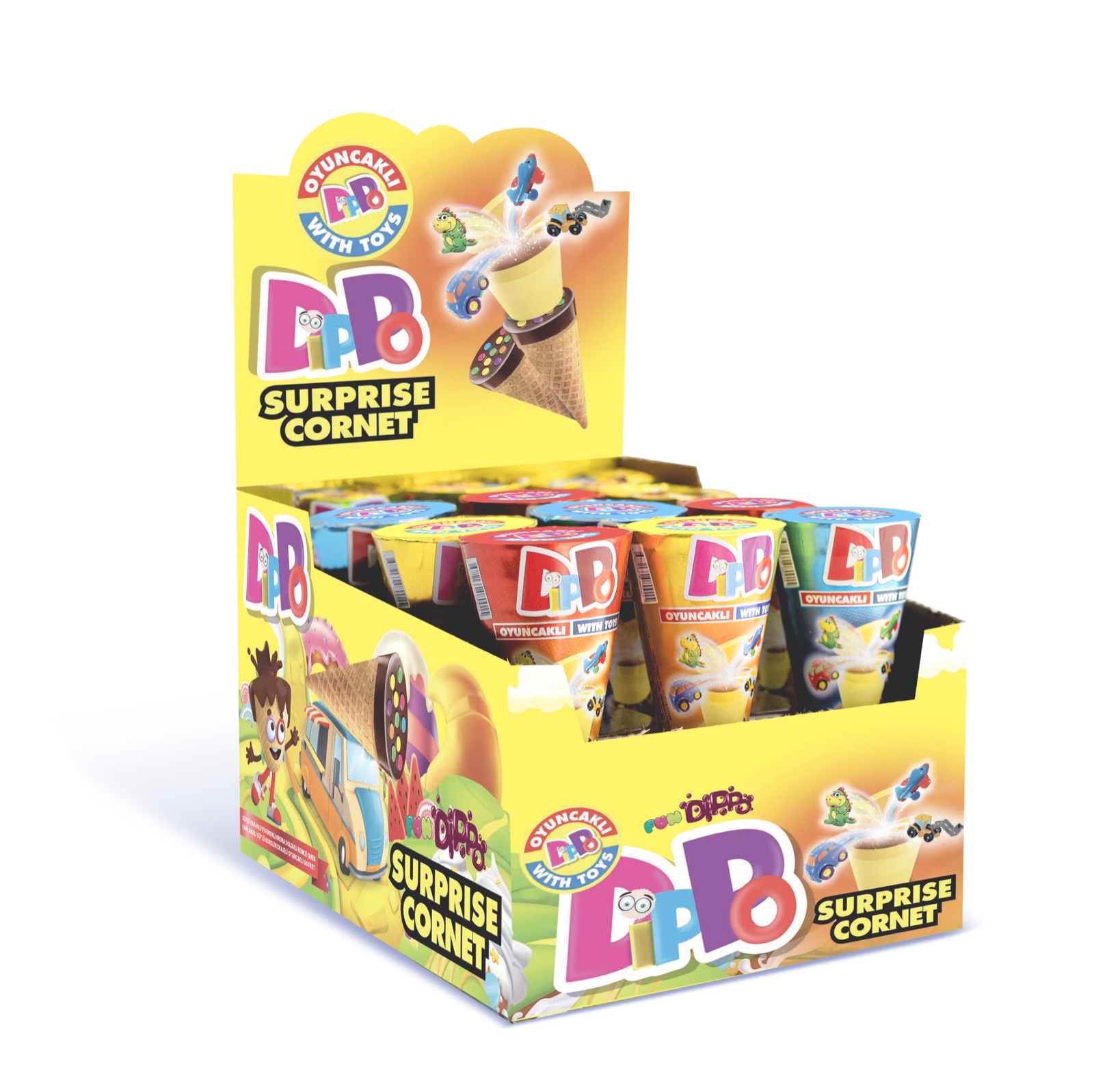 DIPPO фундук кремовая начинка игруш. корнет 25GR 12*8