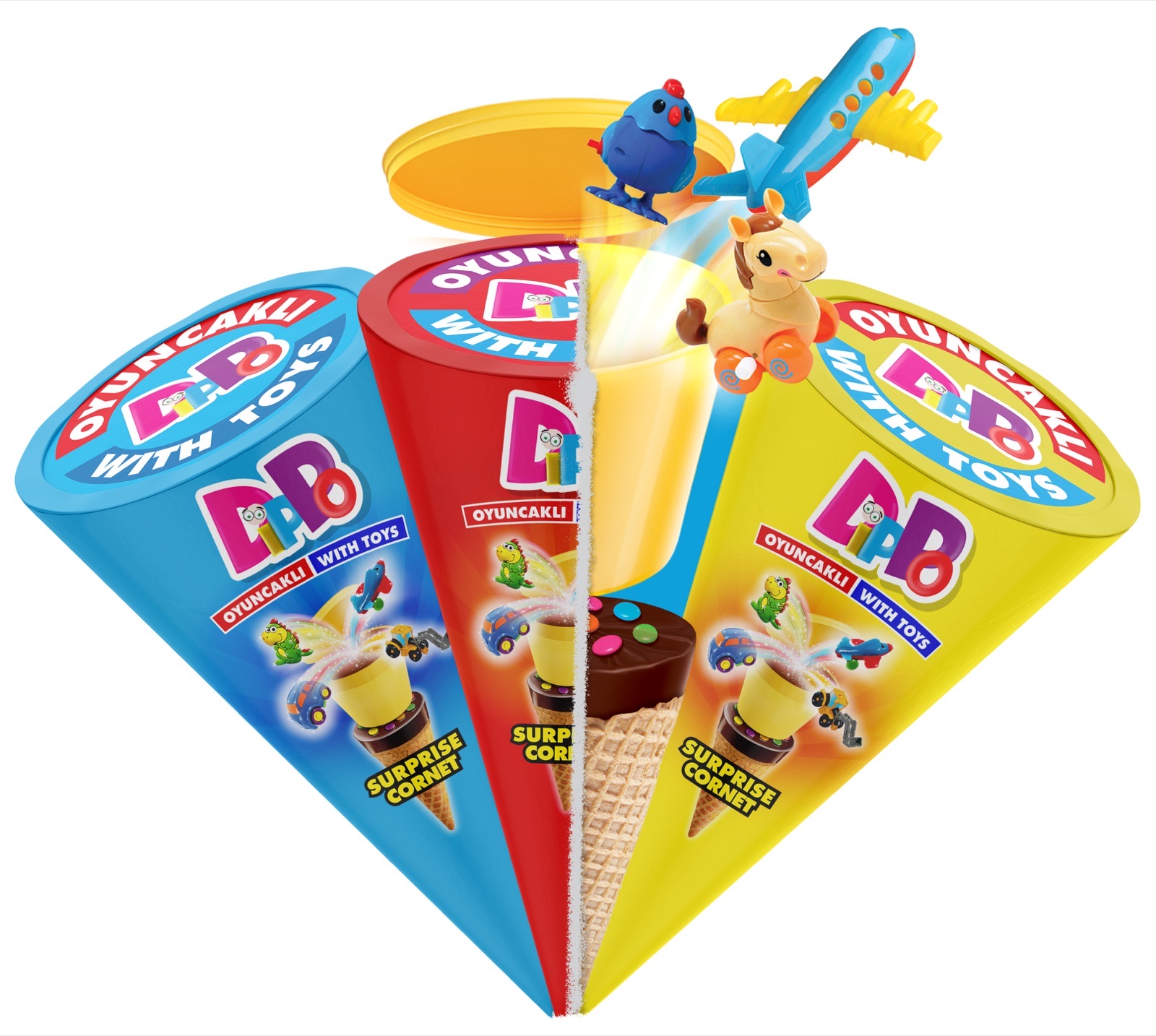 DIPPO фундук кремовая начинка игруш. корнет 25GR 12*8