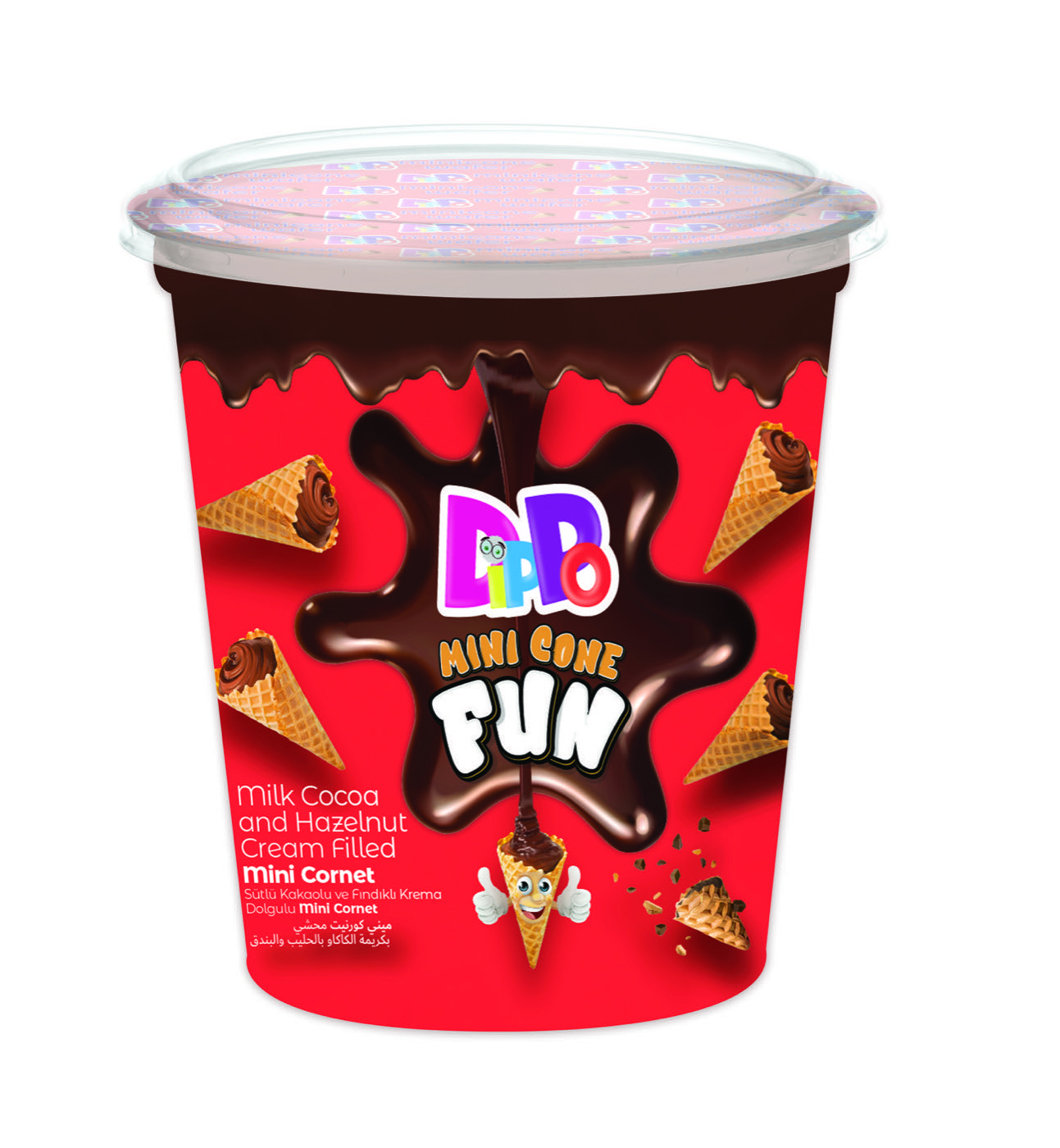 DIPPO HAZELNUT MINI CORNET CUP LID (70g*24lids)