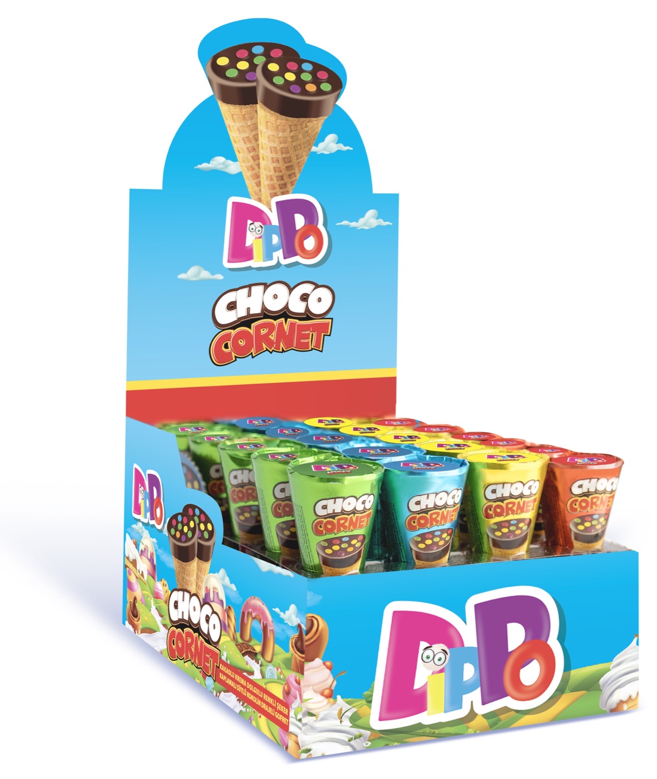 DIPPO Cocoa Cream Filled Classic Cornet 25g