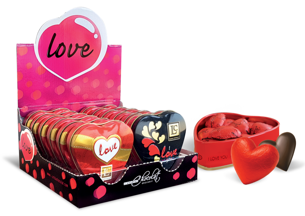 LC Herzschokolade mit Bärchen, Milchschokolade (150gx6adetx6disp)