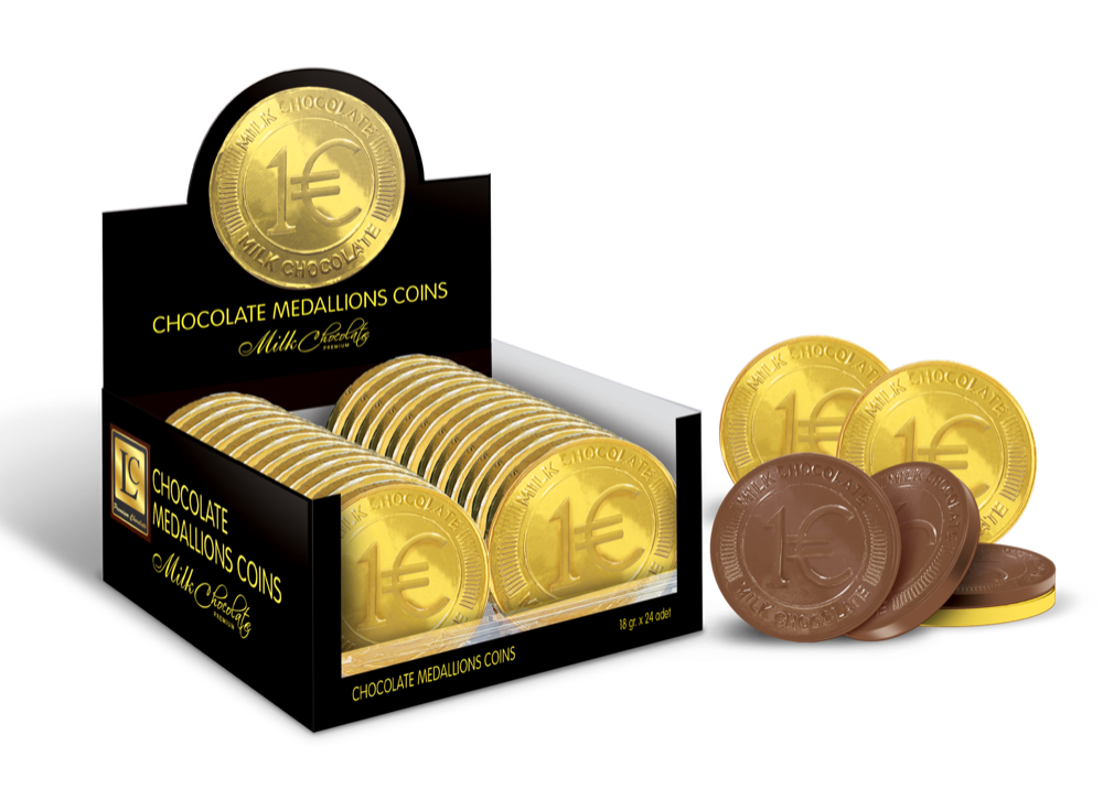 LC COIN MILK CHOCOLATE (4.5gx100pcsx8acetate)