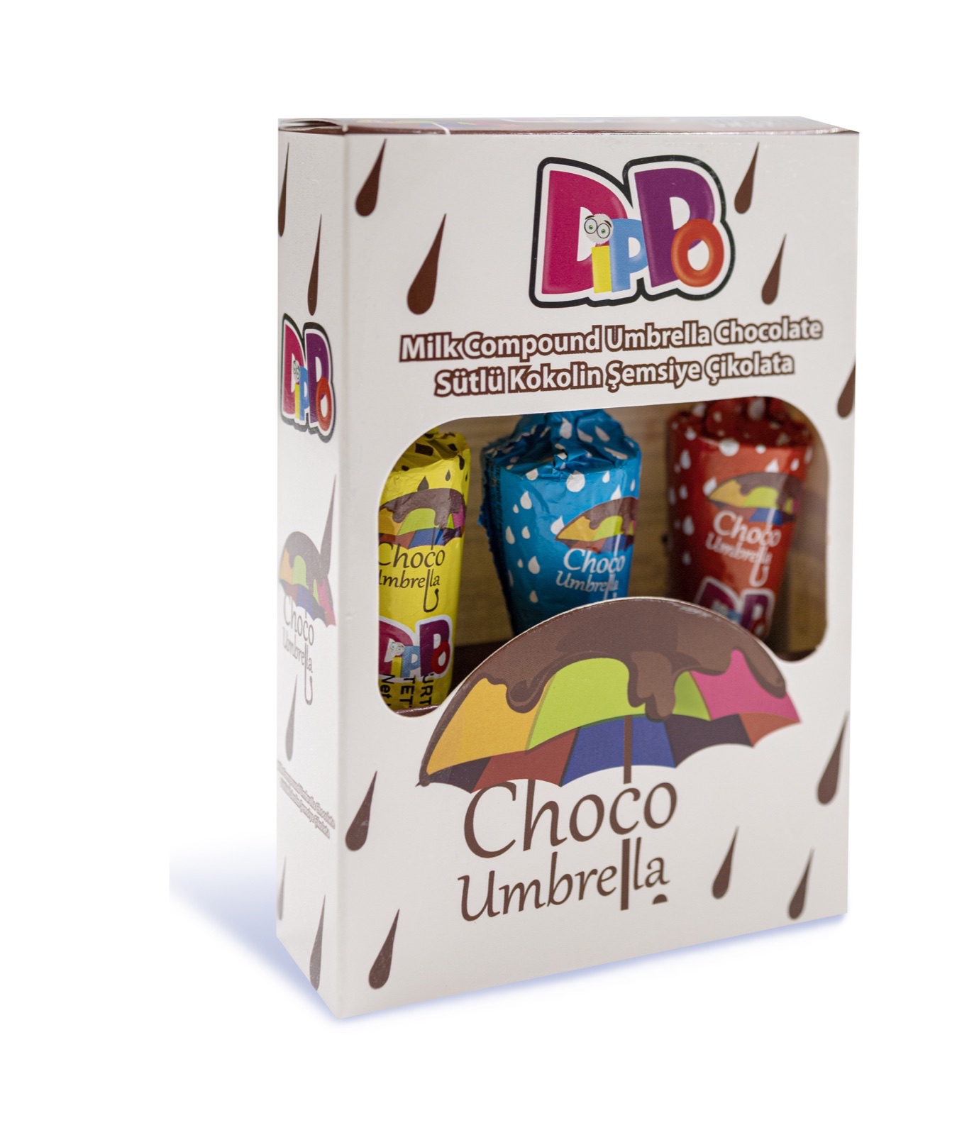 DIPPO 3er Multipack Regenschirm Milch-Kokolin