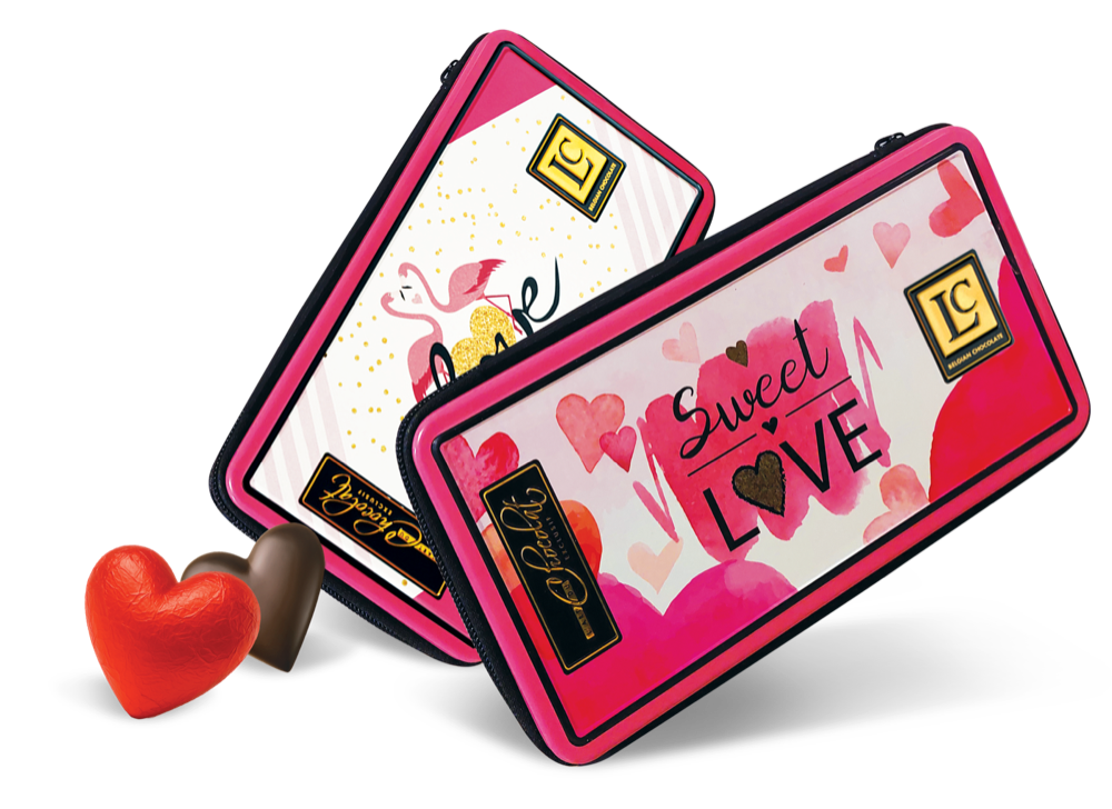 LC TIN BOX HEART MILK CHOCOLATE(65gx12pcsx6disp)