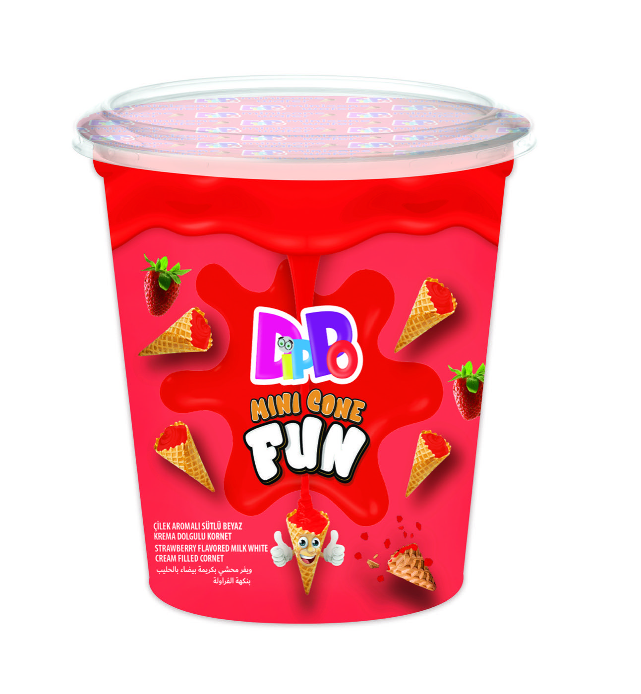 DIPPO strawberry mini cone cup cap (70g*24cap)
